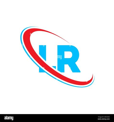 lr l r letter logo design initial letter lr linked circle upercase monogram logo red and blue
