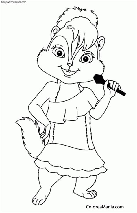 Colorear Brittany Nos Canta Una Canción Alvin Y Las Ardillas Dibujo Para Colorear Gratis