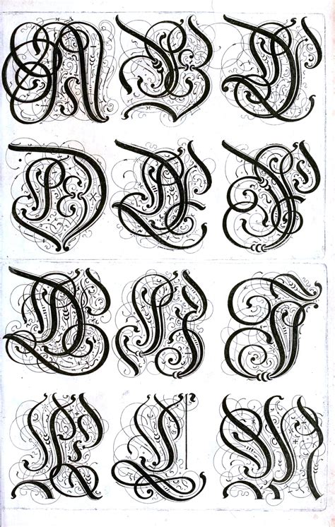 Typography Alphabet Old German 9 Lettering Styles Script