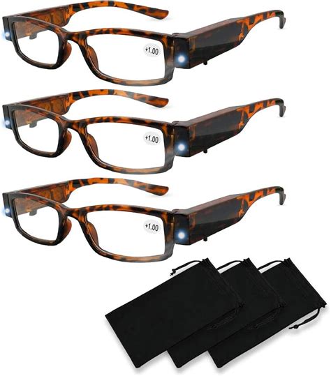 buy reading glasses with light bright led readers with lights reading glasses lighted magnifier