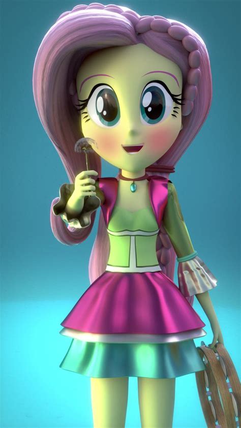 Fluttershy Friendship Through The Ages 3d Model Equestria Girls Mlp
