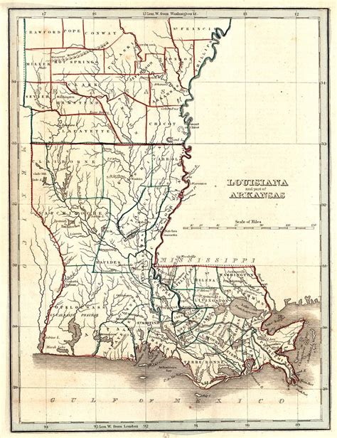 Antique Maps Old Cartographic Maps Antique Map Of Louisiana And