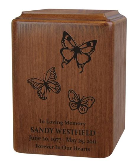 Butterflies Are Free Memorial Laser Engraved Urn