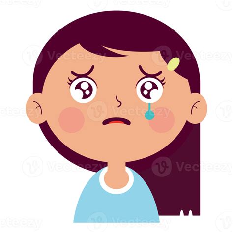 girl crying face cartoon cute 14604128 png