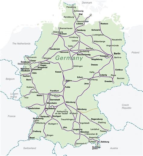 Germany Rail Map In 2023 Germany Map Train