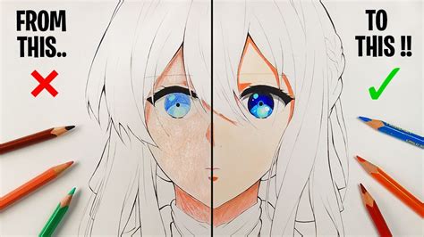 How To Color Anime Skin Using Cheap Colored Pencils Youtube