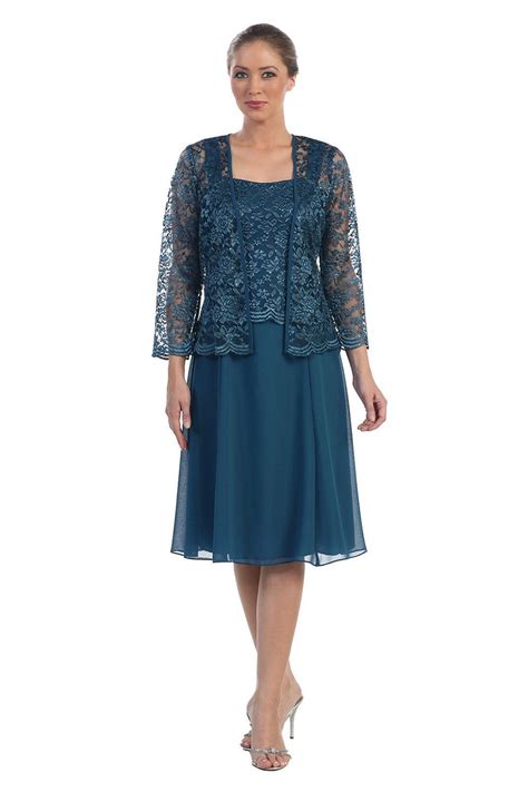 Short Mother Of The Bride Dress With Jacket Plus Size Formal Cocktail