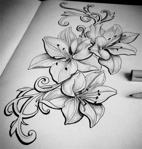 Lilly Flower Tattoo Stargazer Lily Tattoo Lilly Tattoo Design Flower