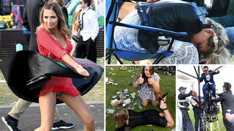melbourne cup 2017 drunken antics begin at flemington photos cairns post