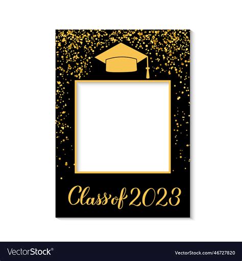 Class Of 2023 Photo Booth Frame Graduation Cap Vector Image
