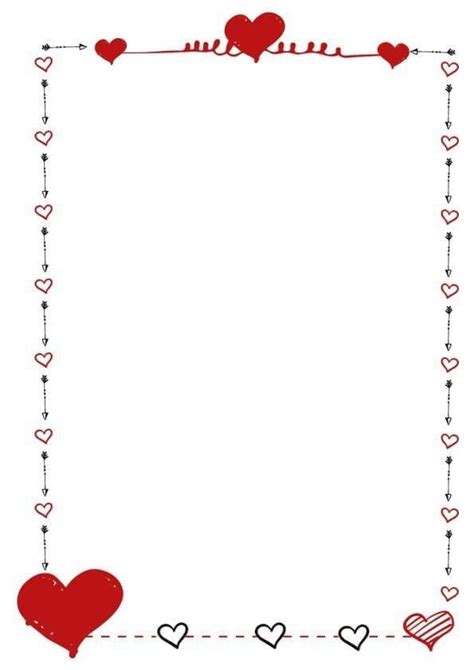 о любви Valentines Day Border Free Printable Stationery Valentines