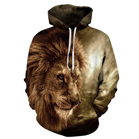 Lion Head Hoodies Menwomen Sweatshirt Hoody 3d Clothing Cap