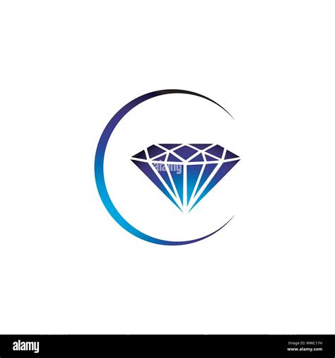 Shinning Jewelry Diamond Logo Design Vector Illustrations Stock Vector