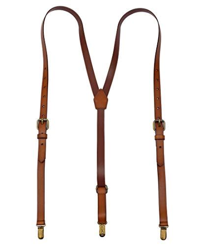 Exception Goods Leather Suspenders For Men Y Back Design Adjustable