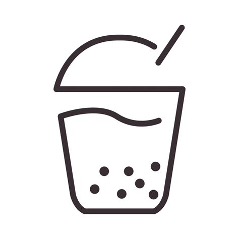 Fresh Ice Drink Boba Lines Hipster Logo Symbol Vector Icon Illustration