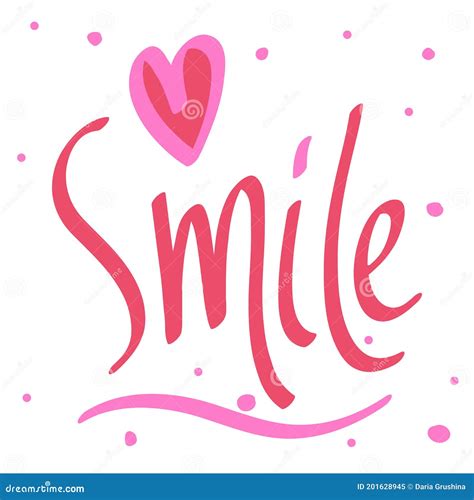 Smile Cartoon Illustration Fashion Phrase Cute Trendy Style Design Font Vintage Vector Hand