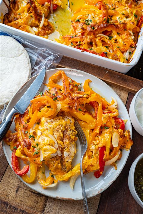 Layer everything together in a baking dish, bake for about 30 minutes and you're done. Chicken Fajita Casserole - Closet Cooking