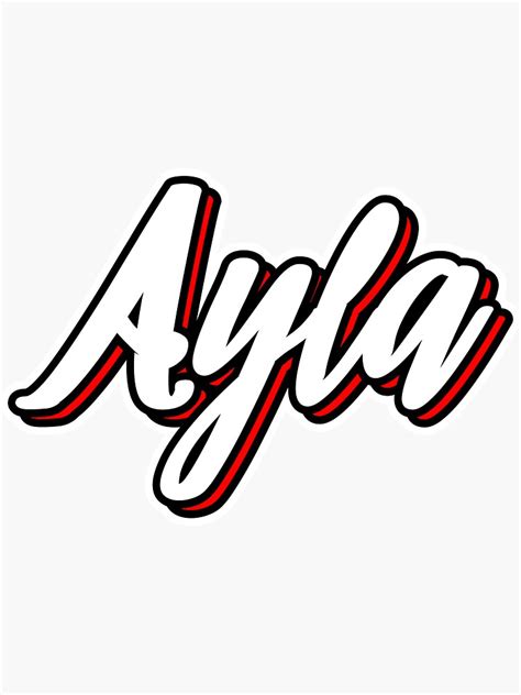 Ayla First Name Hand Lettering Design Sticker For Sale By Sulies Redbubble