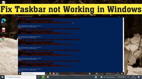 How To Fix Windows 11 Taskbar Not Working Youtube