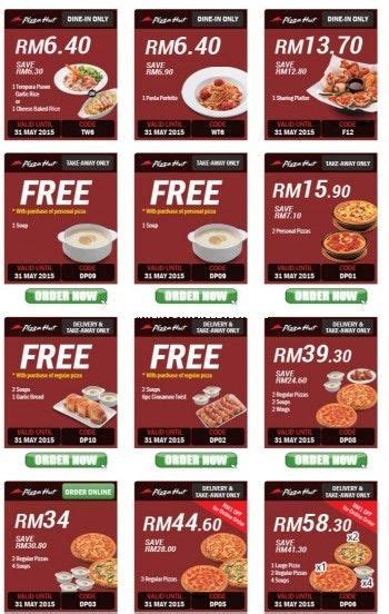 All displayed prices are inclusive of 10% service charge and 6% service tax, where. Pizza Hut FREE Discount Coupon Giveaway Promo in Malaysia ...