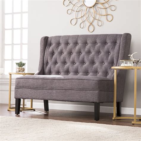 Halpin High Back Tufted Settee Upholstered Bench And Reviews Joss And Main