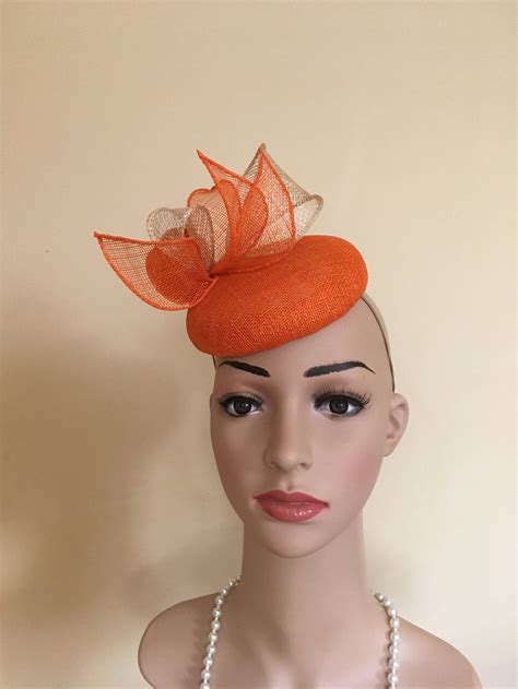 Orange hat.Orange pillbox hat.Orange wedding hat.Orange | Etsy | Wedding hats, Orange hats ...