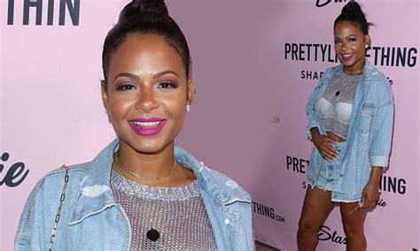 Christina Milian Rocks Tiniest Of Denim Skirts At La Party Daily Mail Online