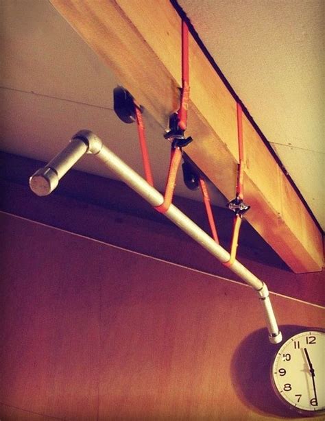 Overhead mounting gives you full range of motion while preserving the flexibility of your floor space. DIY ceiling pull up bar // home gym project | Equipo para ...