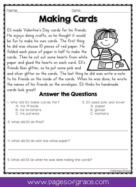 3rd Grade Reading Passages With Comprehension Questions Printable