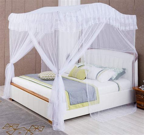 Mengersi Arched 4 Corners Post Bed Curtain Canopy Net Square Princess