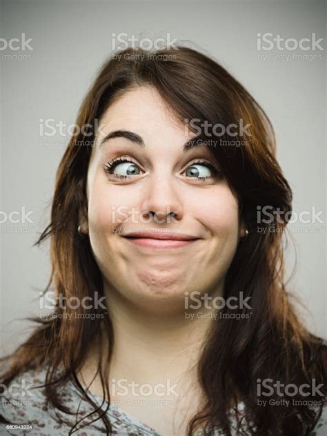 Real Woman Making Funny Face Stock Photo Download Image Now Cross