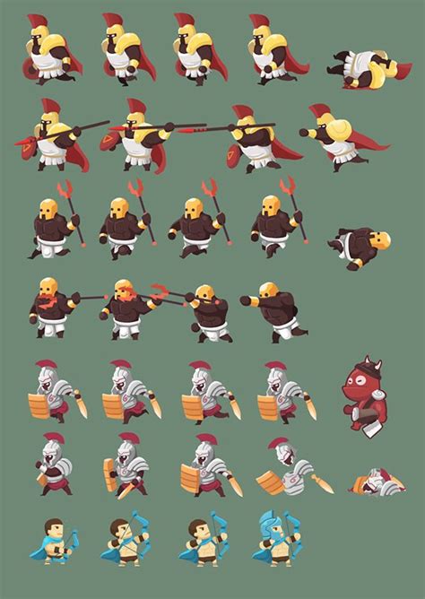 2d Game Character Sprite Sheet On Behance Game Character Game