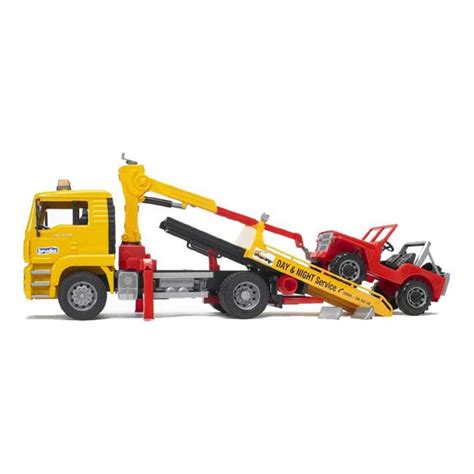Bruder Toys Man Tga Flatbed Tow Truck With Crane Cross Country Vehicle