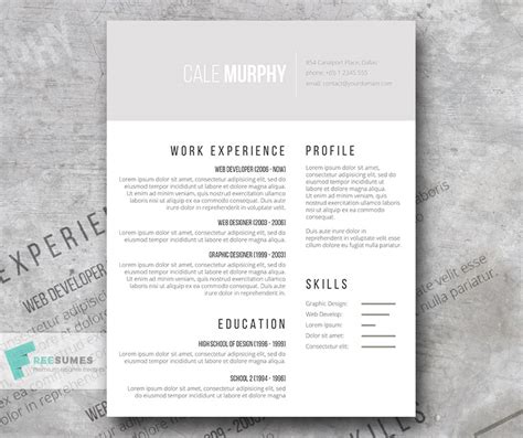 Free Minimalist Cv Template Shades Of Gray Your Own Curriculum Examples