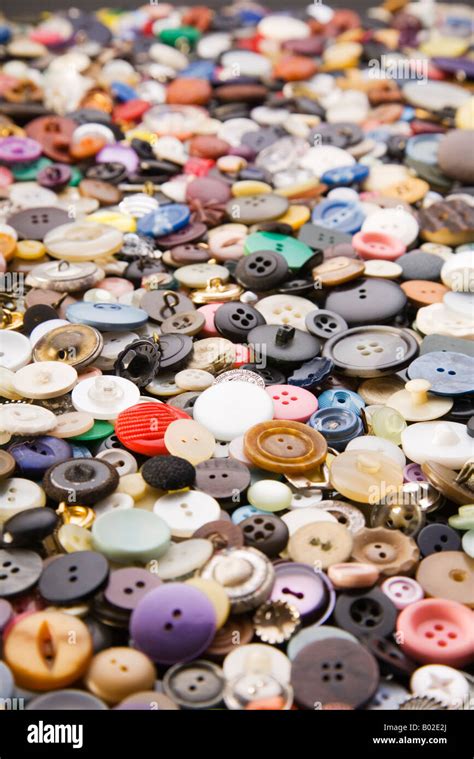 Pile Of Clothes Buttons Stock Photo Alamy