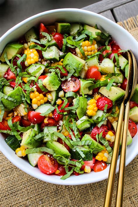 Summer Salad With Corn Strawberries Avocado Walder Wellness RD