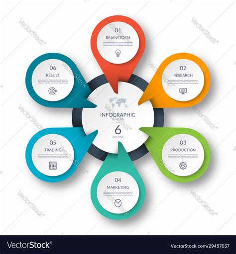 Infographic Circle Diagram Template With 6 Options