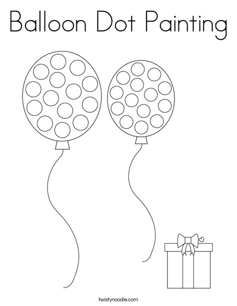 Balloon Dot Painting Coloring Page Twisty Noodle Dot Painting