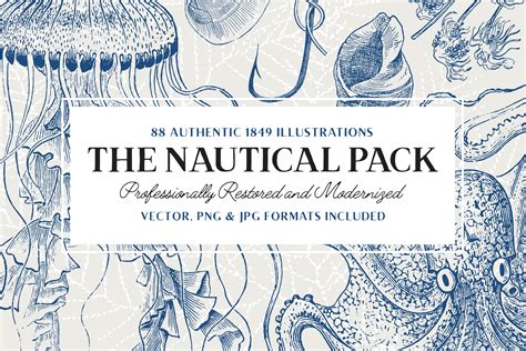 88 vintage nautical illustrations vector and png tom chalky