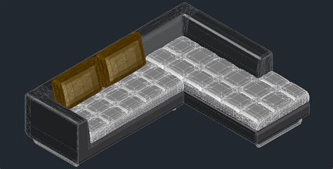 3d Drawing Of The Sofa In Autocad Cadbull