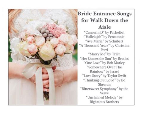 Bride Entrance Songs For Walk Down The Aisle Bride Entrance Songs