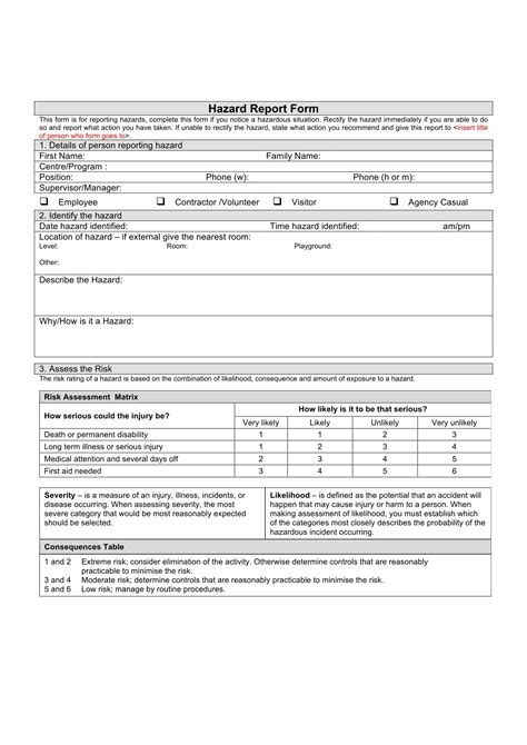 Safety Report Template