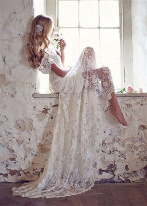 Besides good quality brands, you'll also find plenty of. SE 34 Vintage Lace Wedding Dress With Cap Sleeves Beach ...