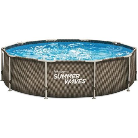 Summer Waves Piscine Tubulaire Active Frame Pool Ronde Effet Rotin 3