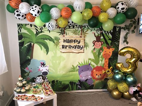 Buy Mehofoto Jungle Safari Backdrop 7x5ft Forest Animals Happy Birthday