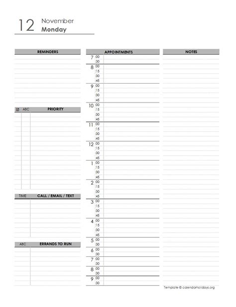 Excel Daily Diary Template 2021