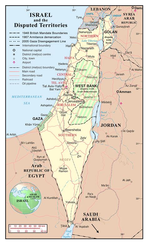 Large Detailed Political And Administrative Map Of Israel With Disputed