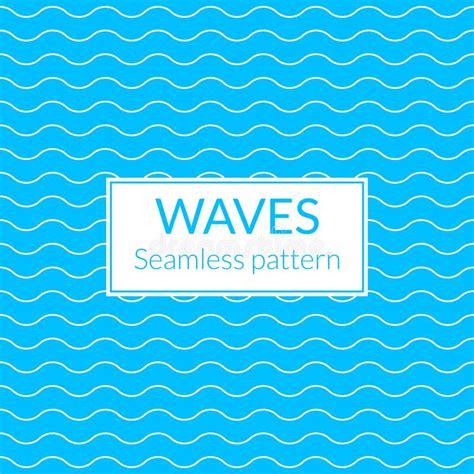 Wave Set Waves Seamless Pattern Decoration Template Of Sea And Ocean
