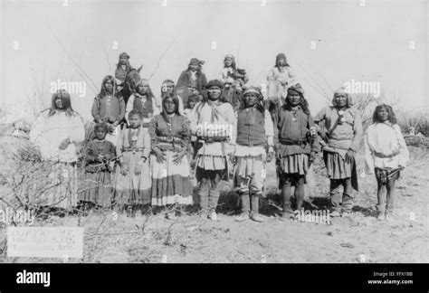 Apache Camp 1886 Na Group Of Apache Native American Men Women And