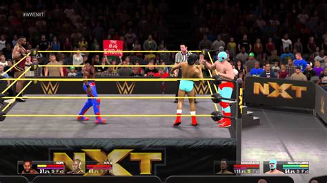 Wwe 2k15 Nacho Libreandesqueleto Vs Kofi Kingstonandbig E Youtube